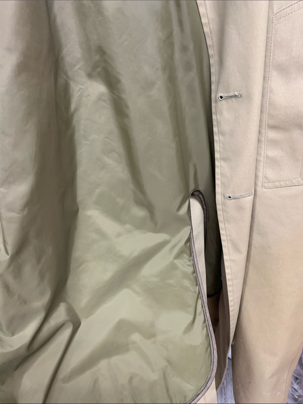London Fog Tan Trench Coat with Epaulettes - Picture 4 of 9